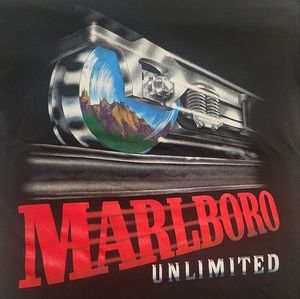 Vintage Men's XL Marlboro Unlimited Train Pocket Tee